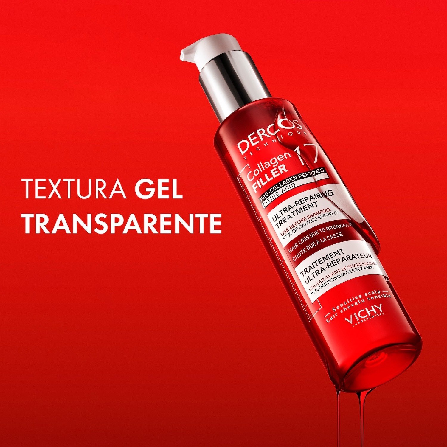 Pre shampoo caída y reparación Dercos Collagen Filler 17 | Vichy